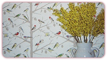 Entryway Cheered by Colorful Birds – featured on the Garden Oaks Home Tour